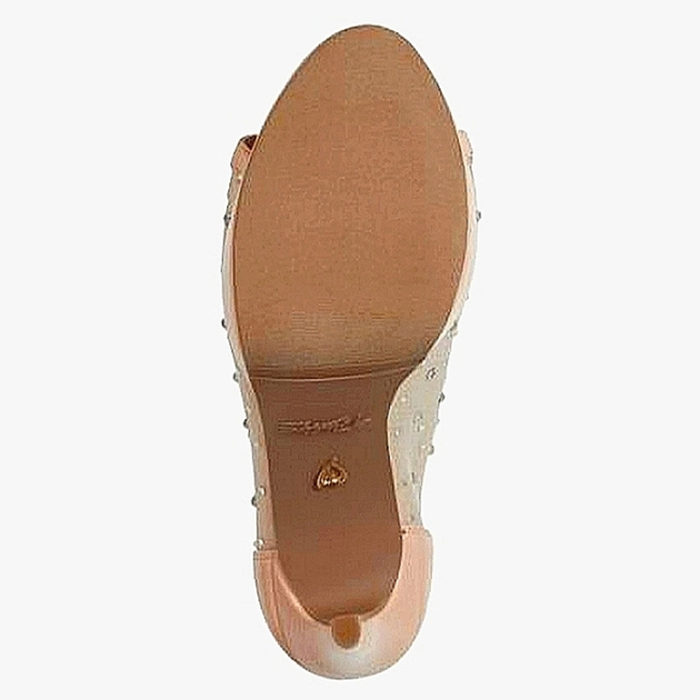New w/Box Thalia Sodi Desire Nude Mesh Bling Peep-Toe Platform Stilettos Size 10 - Picture 14 of 15